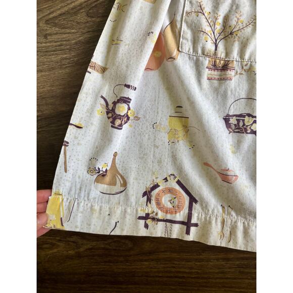 Vintage 1950s Half Apron Novelty Print Kitchen Knick Knacks Attached Hand Towel - Picture 12 of 13